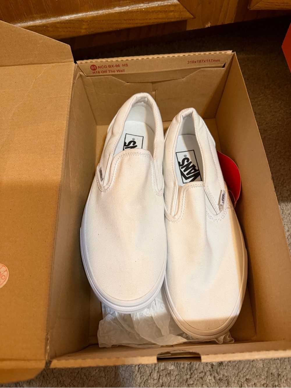 Vans White Slip-On Canvas Shoes - Picture 3 of 4